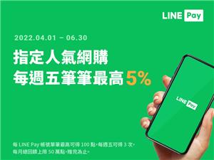 線上購物網每週五用LINE Pay筆筆享LINE POINTS回饋