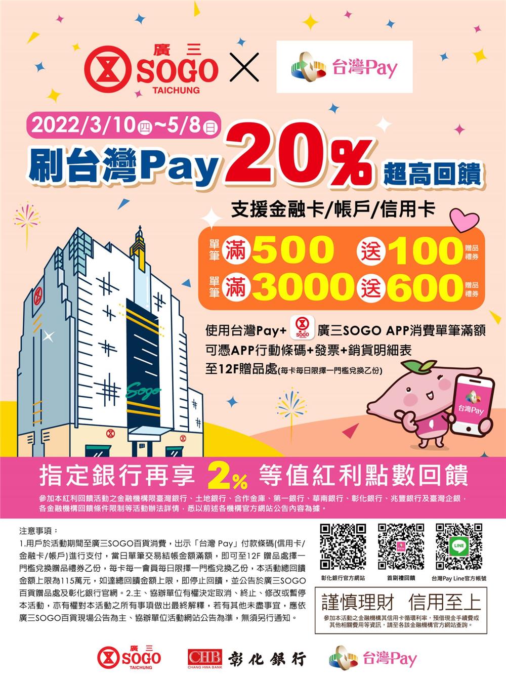 廣三SOGO刷台灣Pay超高回饋