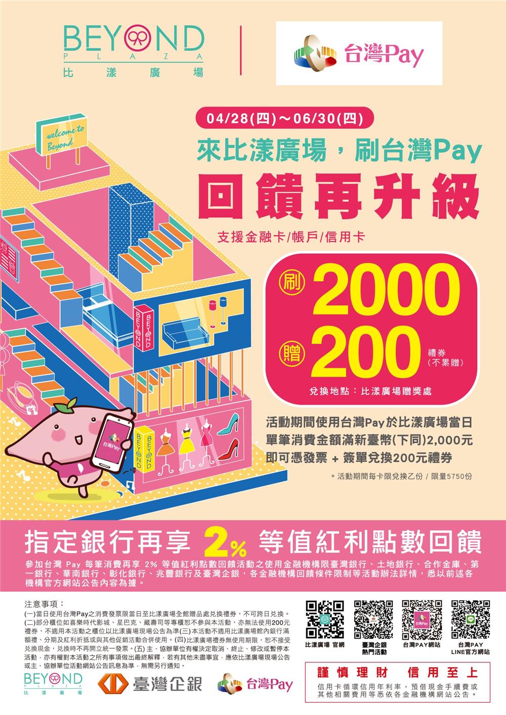 來比漾廣場刷台灣Pay回饋再升級