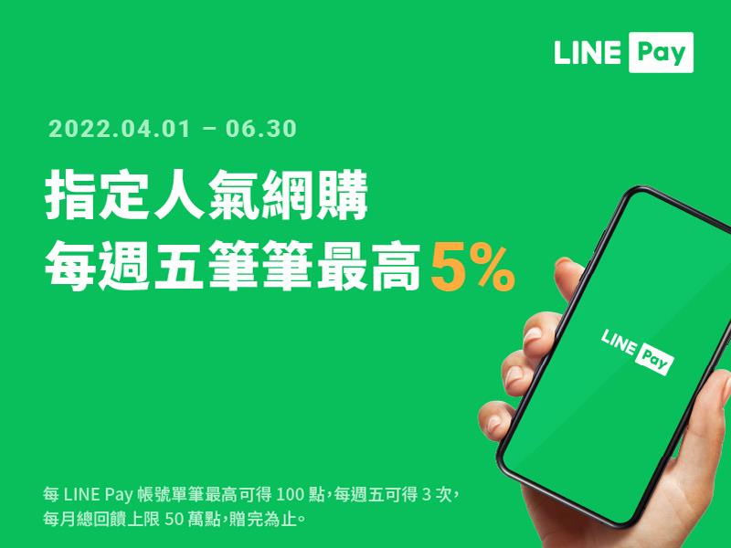 線上購物網每週五用LINE Pay筆筆享LINE POINTS回饋