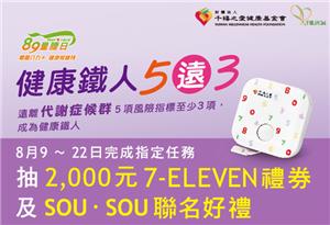千禧之愛89量腰日健康鐵人5遠3抽7-11禮券