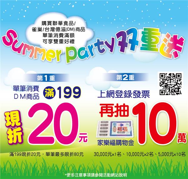 聯華食品家樂福Summer Party抽獎活動