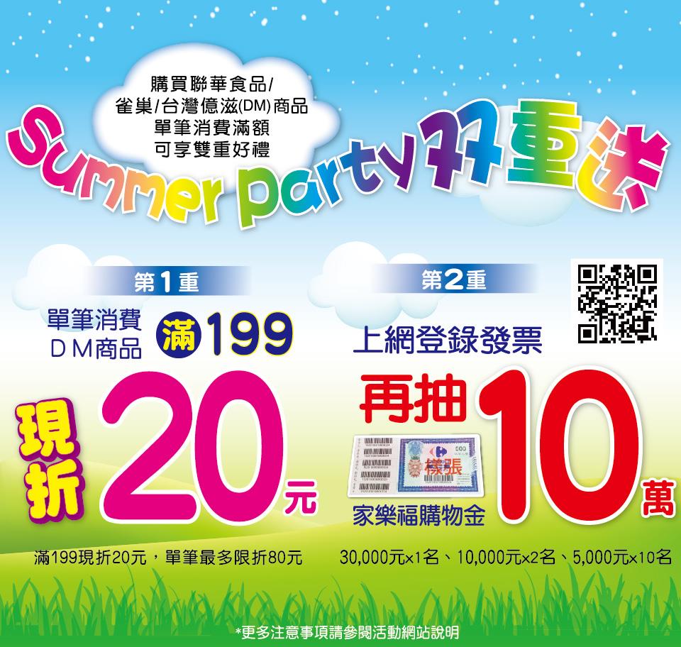 聯華食品家樂福Summer Party抽獎活動