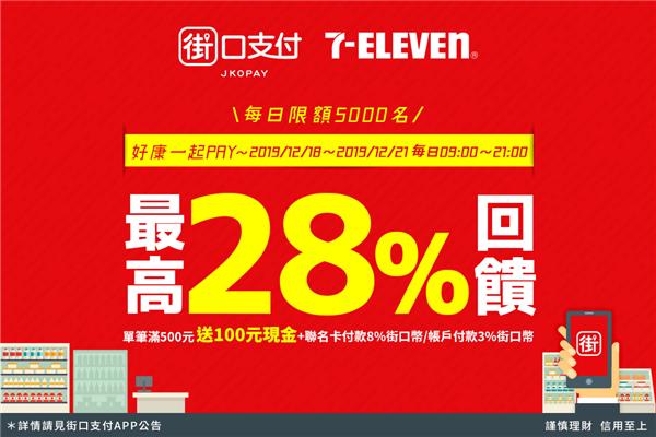 7-11街口支付好康一起PAY，滿500元送100元現金