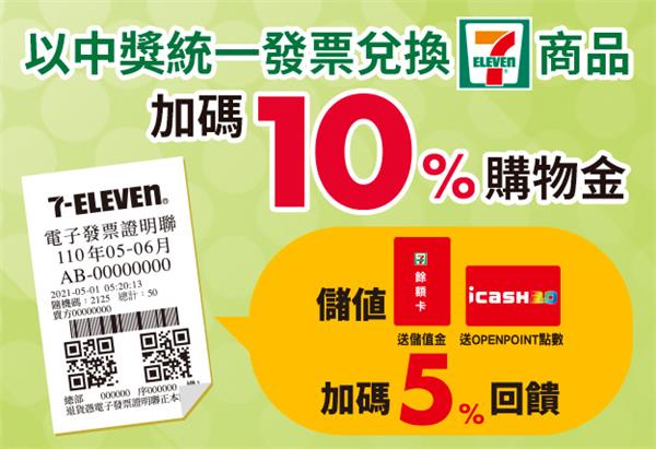 7-11統一發票中獎獎金加碼回饋