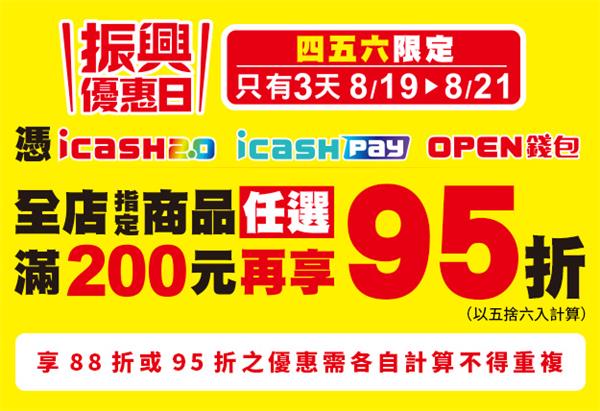 7-11振興優惠日支付工具滿200享95折