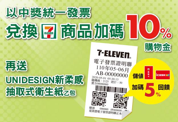 7-11兌換統一發票中獎獎金加碼