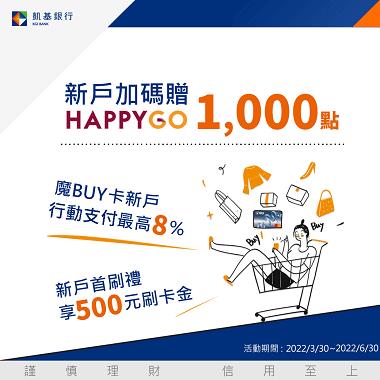 凱基銀行魔BUY悠遊鈦金卡新戶送HAPPY GO 1000點