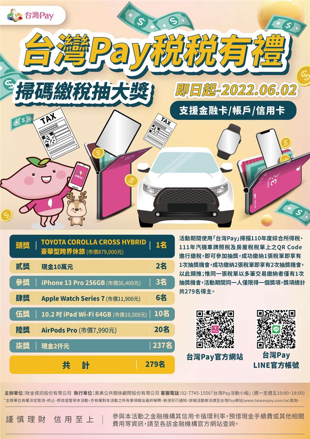 台灣Pay稅稅有禮抽休旅車、iPhone