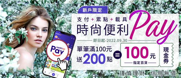 時尚便利Pay新戶享HAPPY GO點數200倍