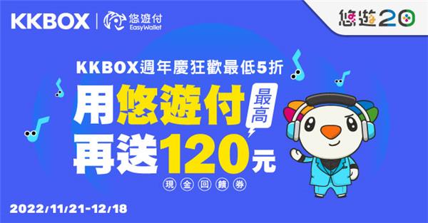 KKBOX週年慶狂歡悠遊付回饋送