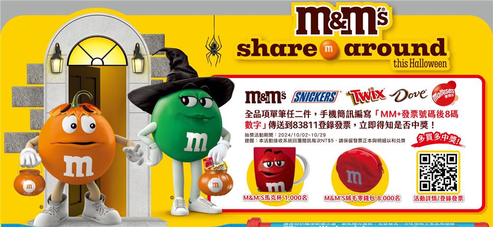 7-11限定M&M萬聖節消費即時抽周邊