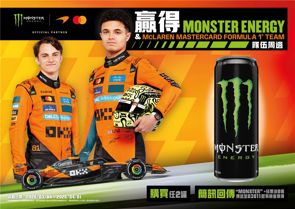 魔爪抽獎贏得麥拉倫萬事達卡F1車隊周邊