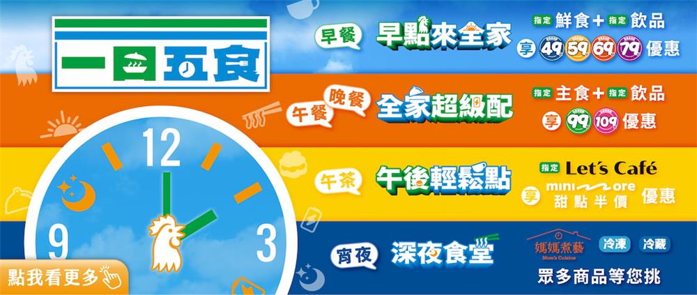 一日五食早餐早點來全家午餐晚餐全家超級配
