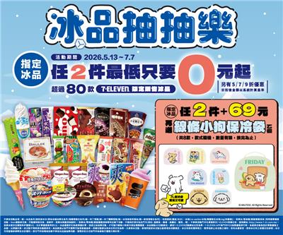 7-11冰品抽抽樂2件最低只要0元起