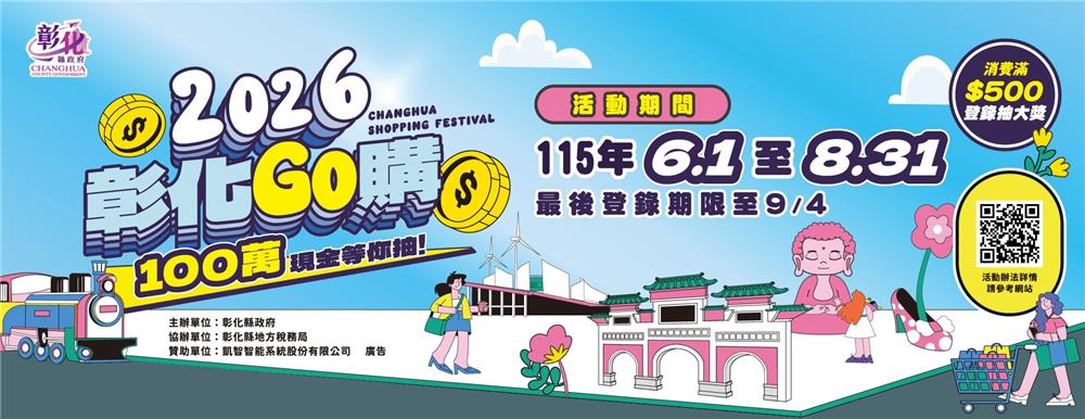 2026彰化GO購抽百萬現金大獎