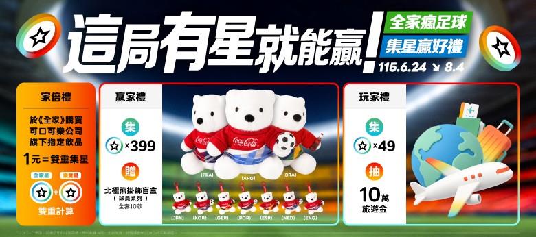 全家瘋足球集星贏好禮抽10萬元旅遊金