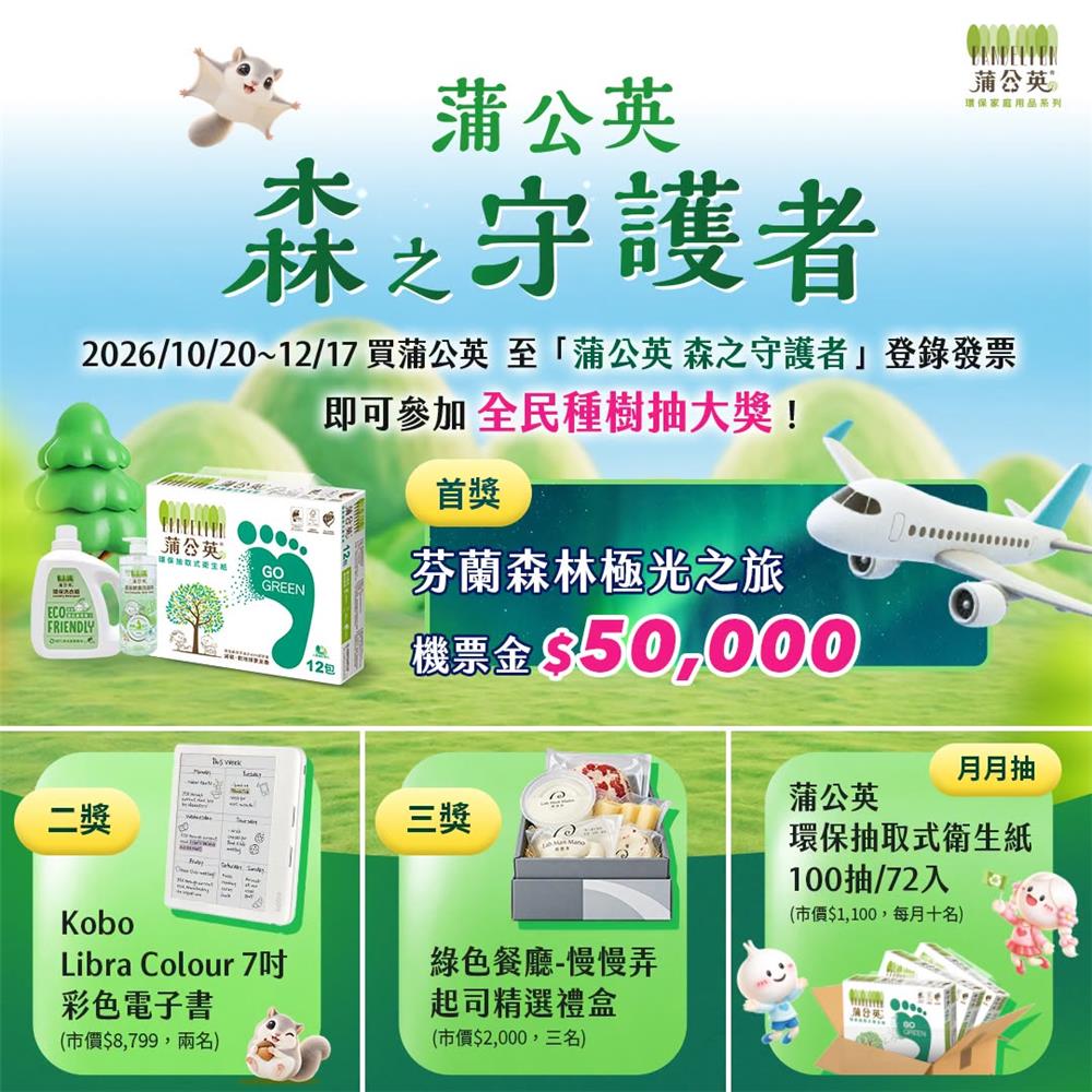 蒲公英抽獎森之守護者抽5萬元芬蘭極光機票金